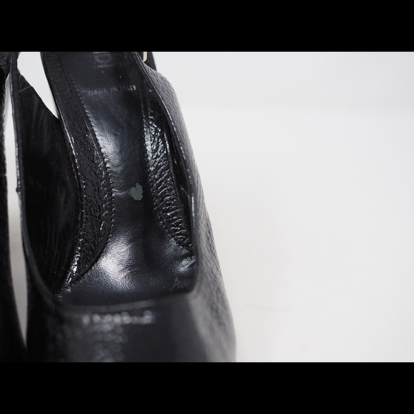 Fendi Leather Peep Toe Sling Back Cone Heel Women Size 39.5 - Picture 5 of 10